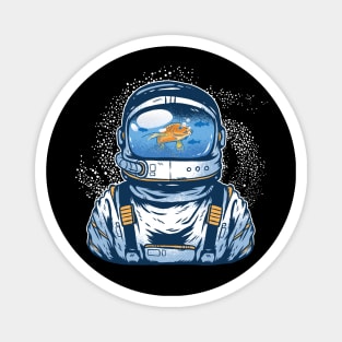 Astronaut in space with a fishbowl as a helmet! Magnet